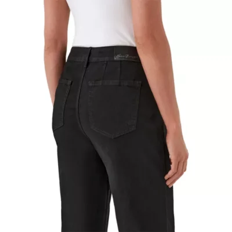 Pintuck Wide Leg Jean