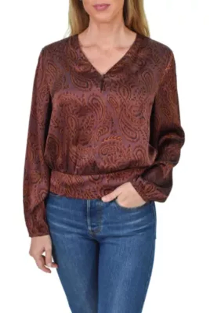 Paisley V-Neck Top