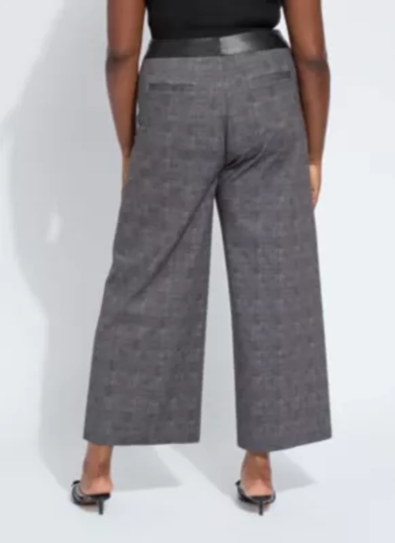 Denver Hi Waist Wide leg Printed Ponte Curvy