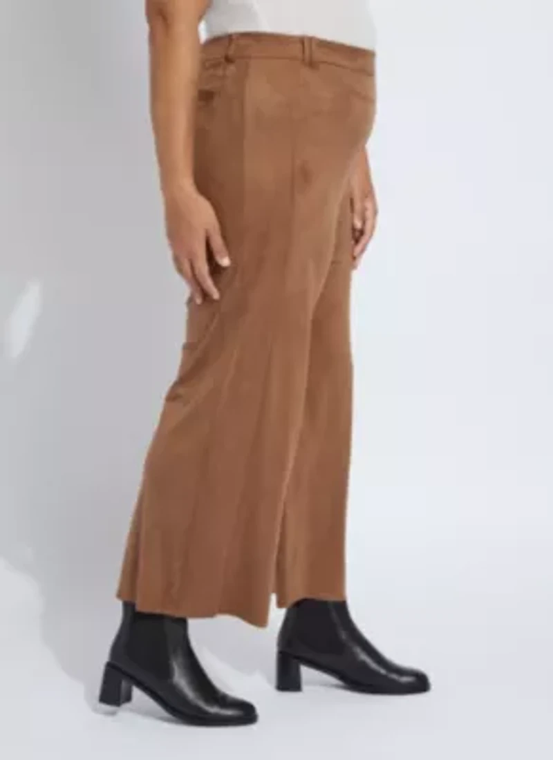 Vionette Vegan Suede Wide Leg Trouser Curvy