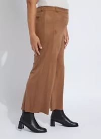 Vionette Vegan Suede Wide Leg Trouser Curvy