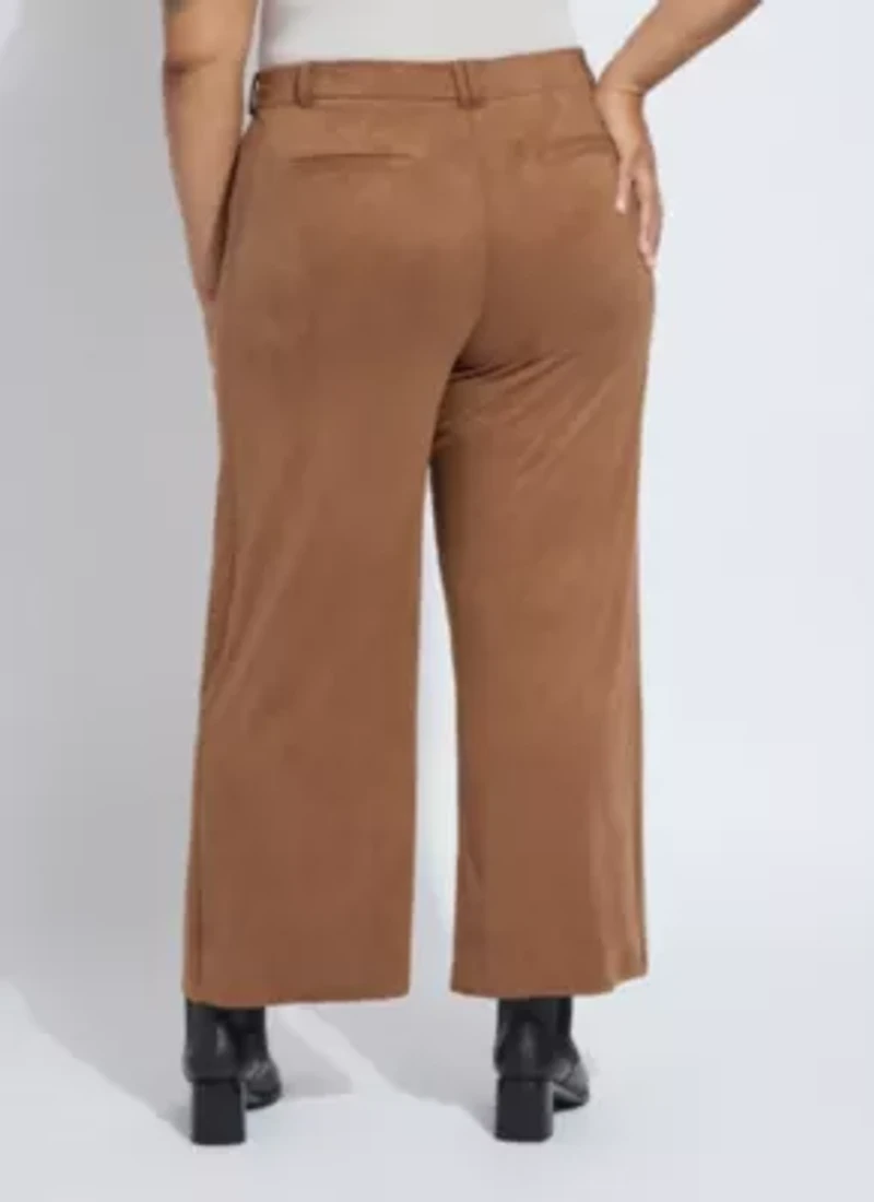 Vionette Vegan Suede Wide Leg Trouser Curvy