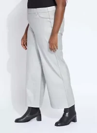 Metallic Coated Wide Leg Denim Curvy