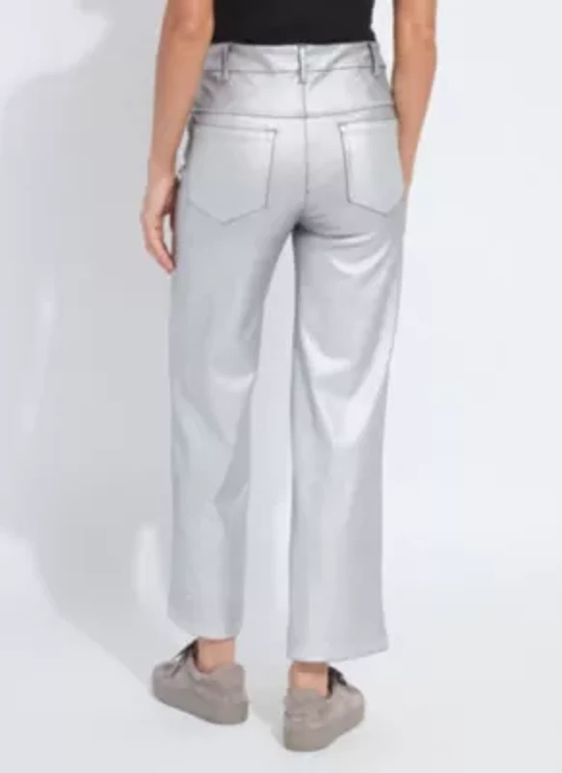 Metallic Coated Wide Leg Denim