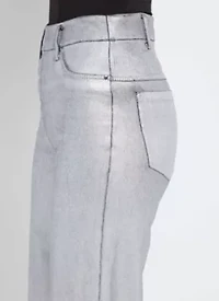 Metallic Coated Wide Leg Denim