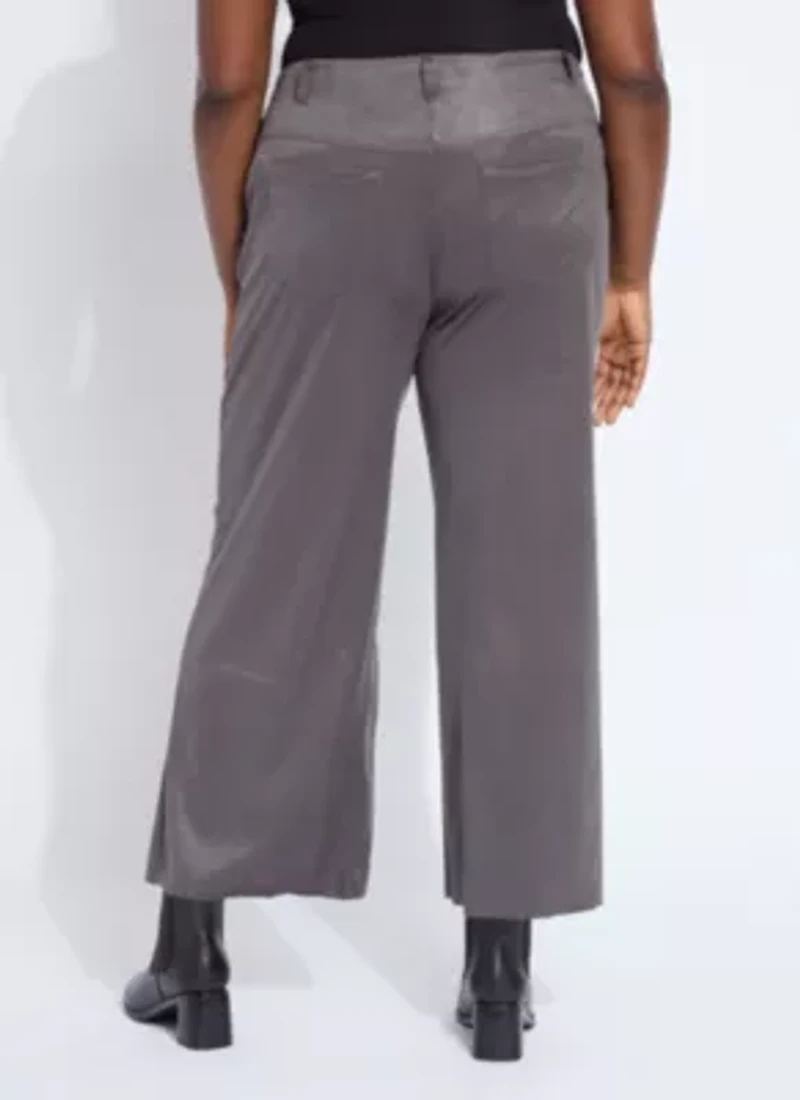 Amina Patent Foil Vegan Suede Pant Curvy