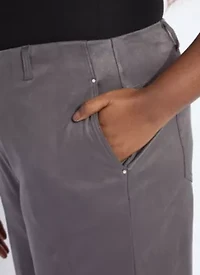 Amina Patent Foil Vegan Suede Pant Curvy