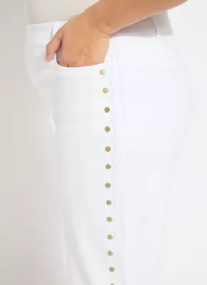 WILLA SCALLOP STUDDED CROP DENIM CURVY