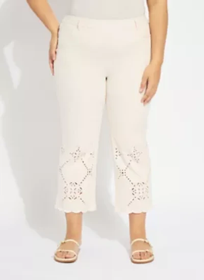 BILLIE EYELET STRAIGHT DENIM CURVY