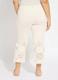 BILLIE EYELET STRAIGHT DENIM CURVY