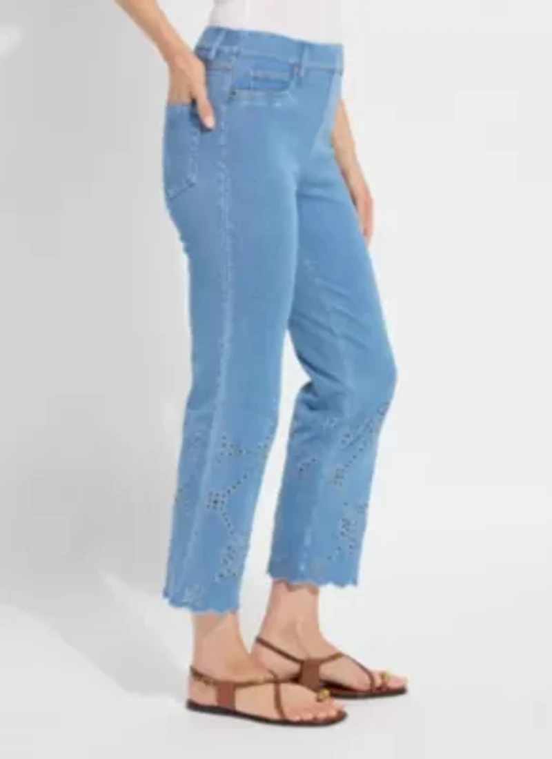 BILLIE EYELET STRAIGHT DENIM