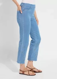 BILLIE EYELET STRAIGHT DENIM