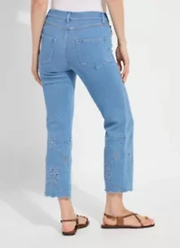 BILLIE EYELET STRAIGHT DENIM