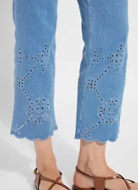 BILLIE EYELET STRAIGHT DENIM