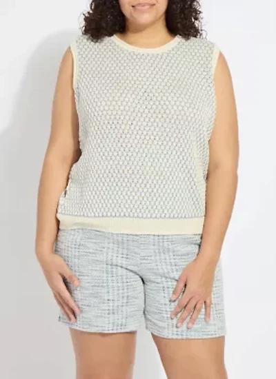 CLAIRE TEXTURED MESH SWEATER SHELL CURVY