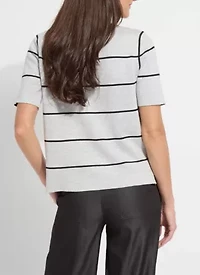 ODESSA REVERSIBLE KNIT SHORT SLV TEE