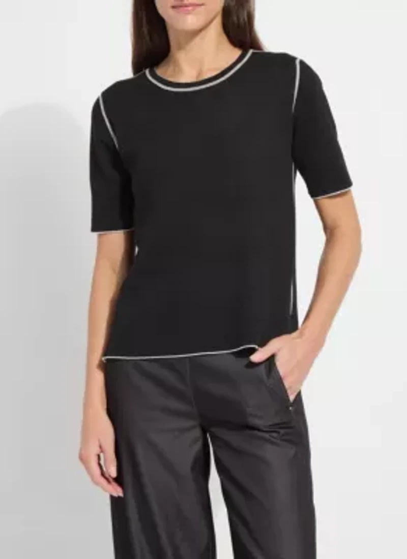 ODESSA REVERSIBLE KNIT SHORT SLV TEE