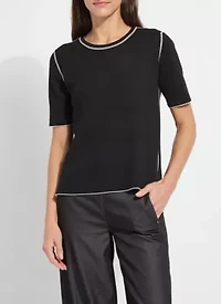 ODESSA REVERSIBLE KNIT SHORT SLV TEE