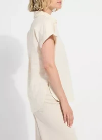 ALTHEA EMBROIDERED COLLAR LINEN SHIRT