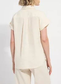 ALTHEA EMBROIDERED COLLAR LINEN SHIRT