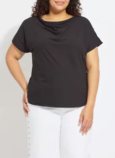 ENSLEY COWL NECK TOP CURVY