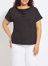 ENSLEY COWL NECK TOP CURVY