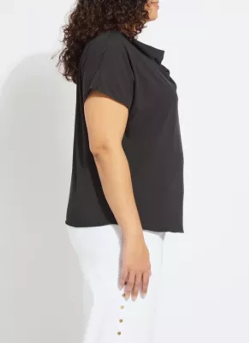 ENSLEY COWL NECK TOP CURVY