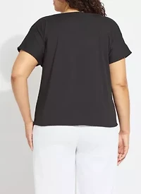 ENSLEY COWL NECK TOP CURVY