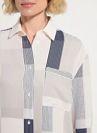 JESSICA 3/4 SLV CROPPED SHIRT