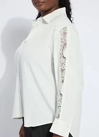 Natasha Lace Trim Shirt Curvy