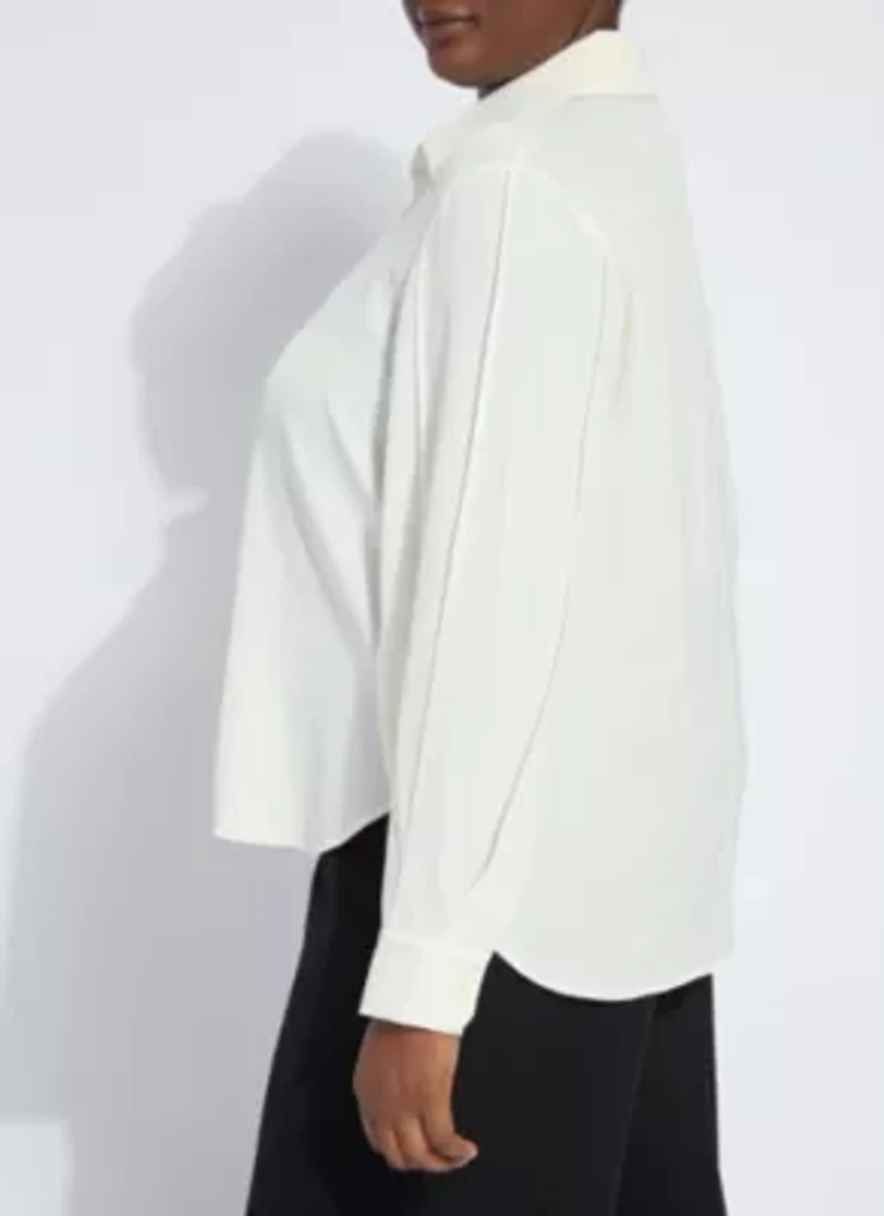 Ivette Pleated Balloon Slv Blouse Curvy