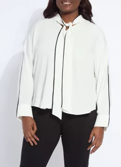 Daphne Dolman Sleeve Bow Blouse Curvy