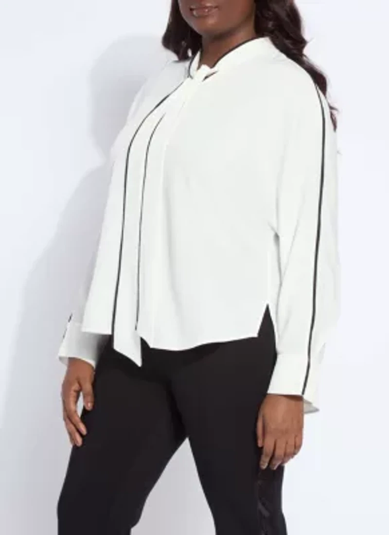 Daphne Dolman Sleeve Bow Blouse Curvy