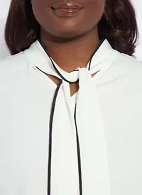 Daphne Dolman Sleeve Bow Blouse Curvy