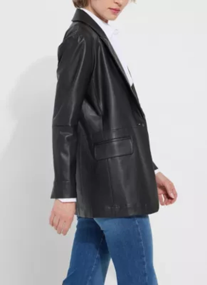 Eira Vegan Leather Blazer