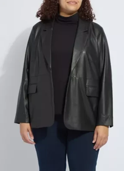 Plus Versatile Vegan Leather Blazer