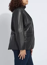 Plus Versatile Vegan Leather Blazer