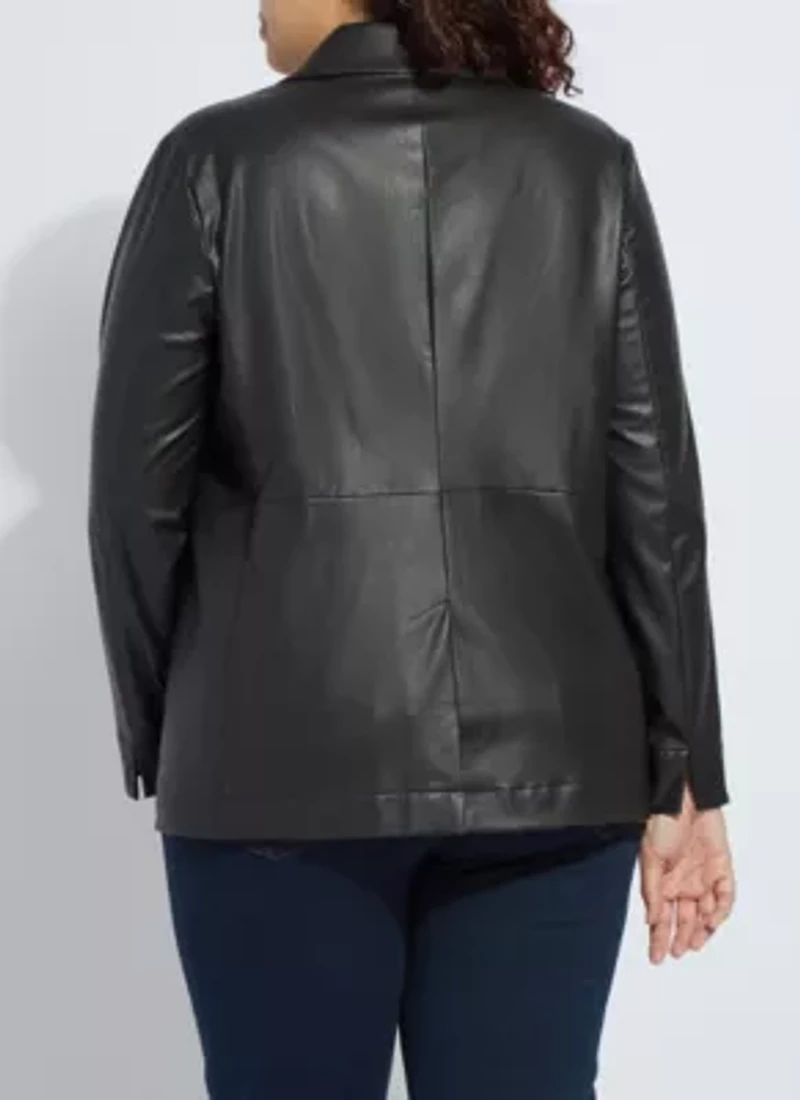 Plus Versatile Vegan Leather Blazer