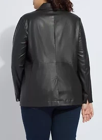 Plus Versatile Vegan Leather Blazer