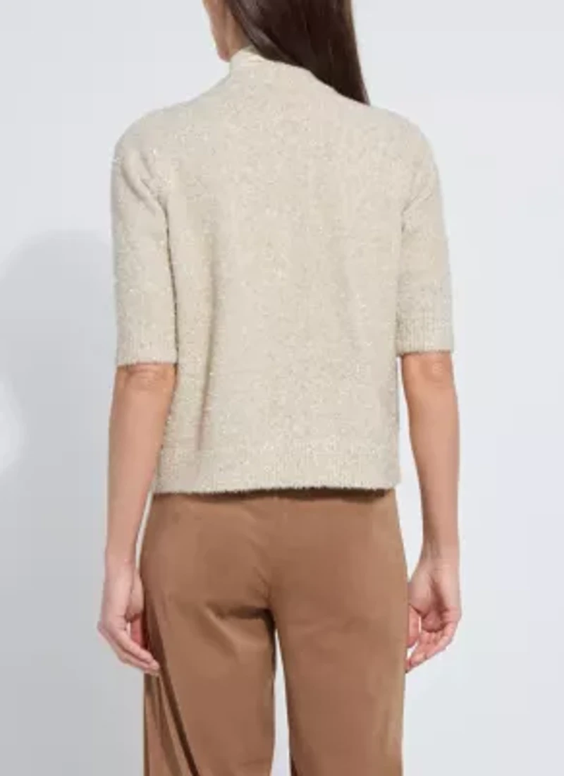 Kennedy Short Slv Lurex Feather Cardigan