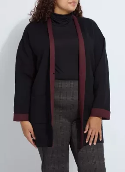 Nicolette Double Face Knit Cardigan Curvy