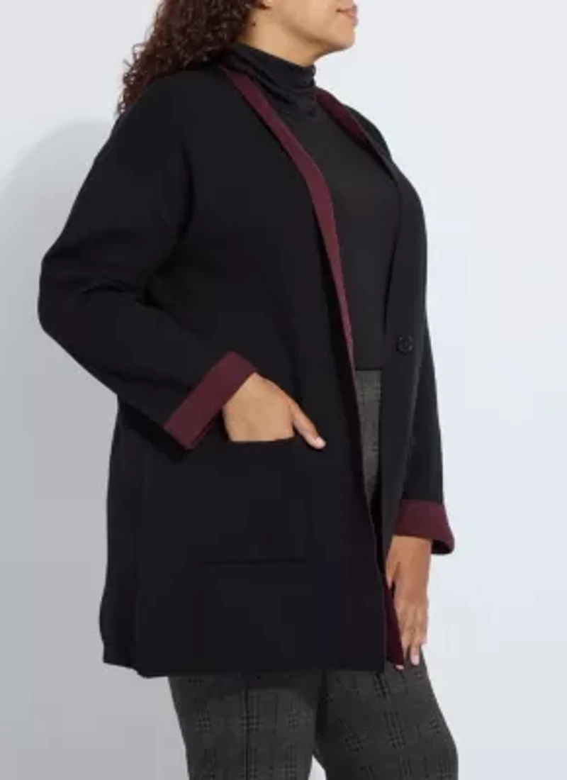 Nicolette Double Face Knit Cardigan Curvy