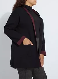 Nicolette Double Face Knit Cardigan Curvy