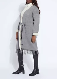 Juliette Fringed Sweater Coat Curvy