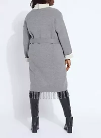 Juliette Fringed Sweater Coat Curvy