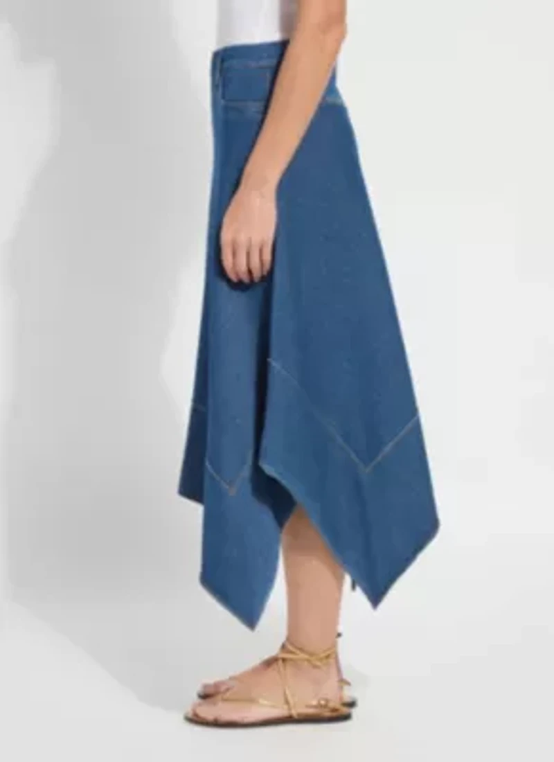 LUCILE HANDKERCHIEF DENIM SKIRT