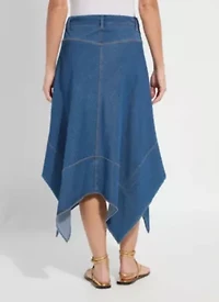 LUCILE HANDKERCHIEF DENIM SKIRT