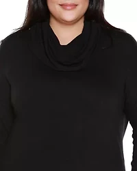 Plus Hacci Cowl Neck Knit Top