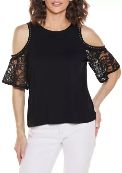 Crochet Lace Cold-Shoulder Top