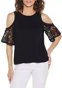 Crochet Lace Cold-Shoulder Top